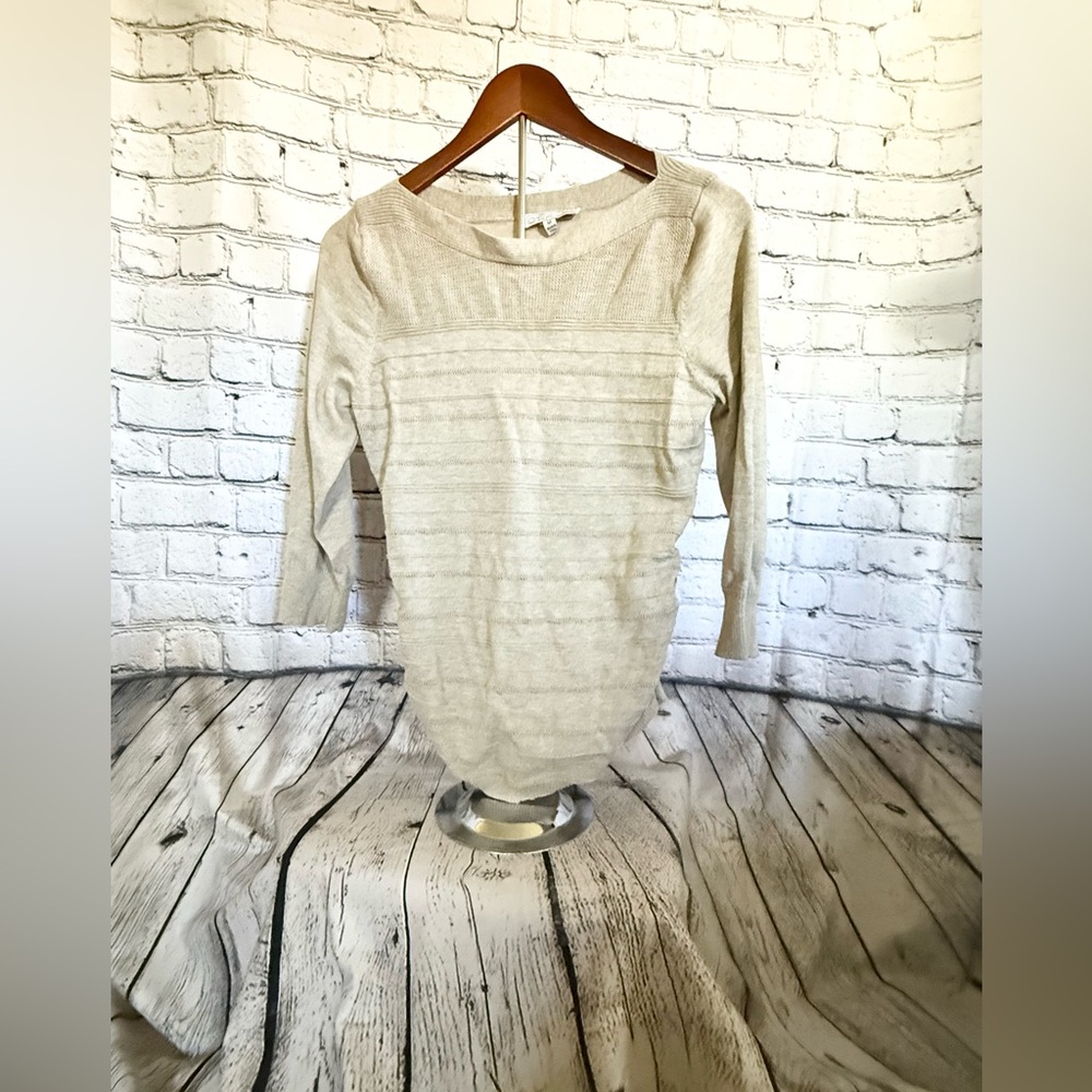 ALL AT ONCE. Tan sweater. Size M